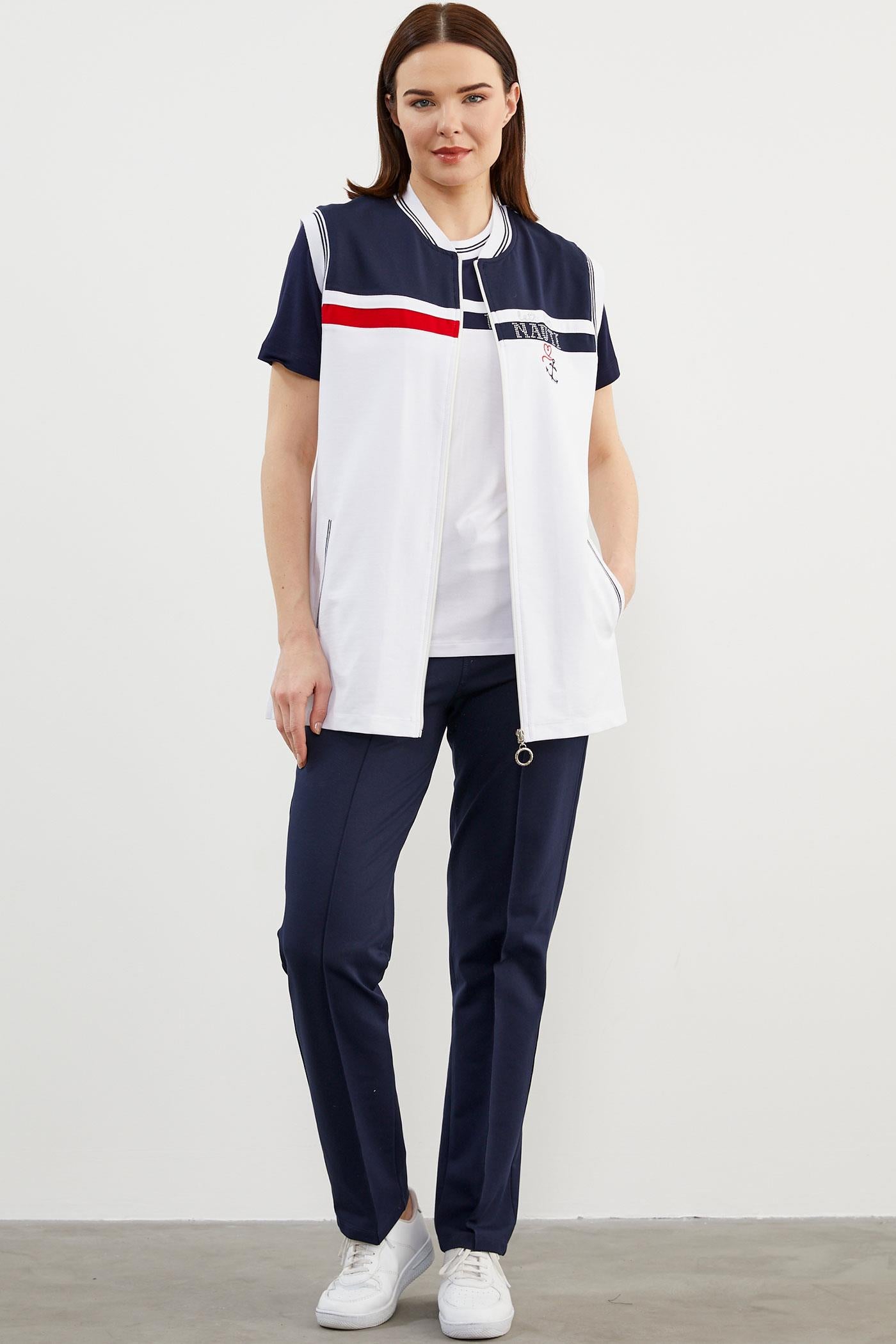 Marine Üçlü Yelekli Takım - Beyaz (2) Sementa