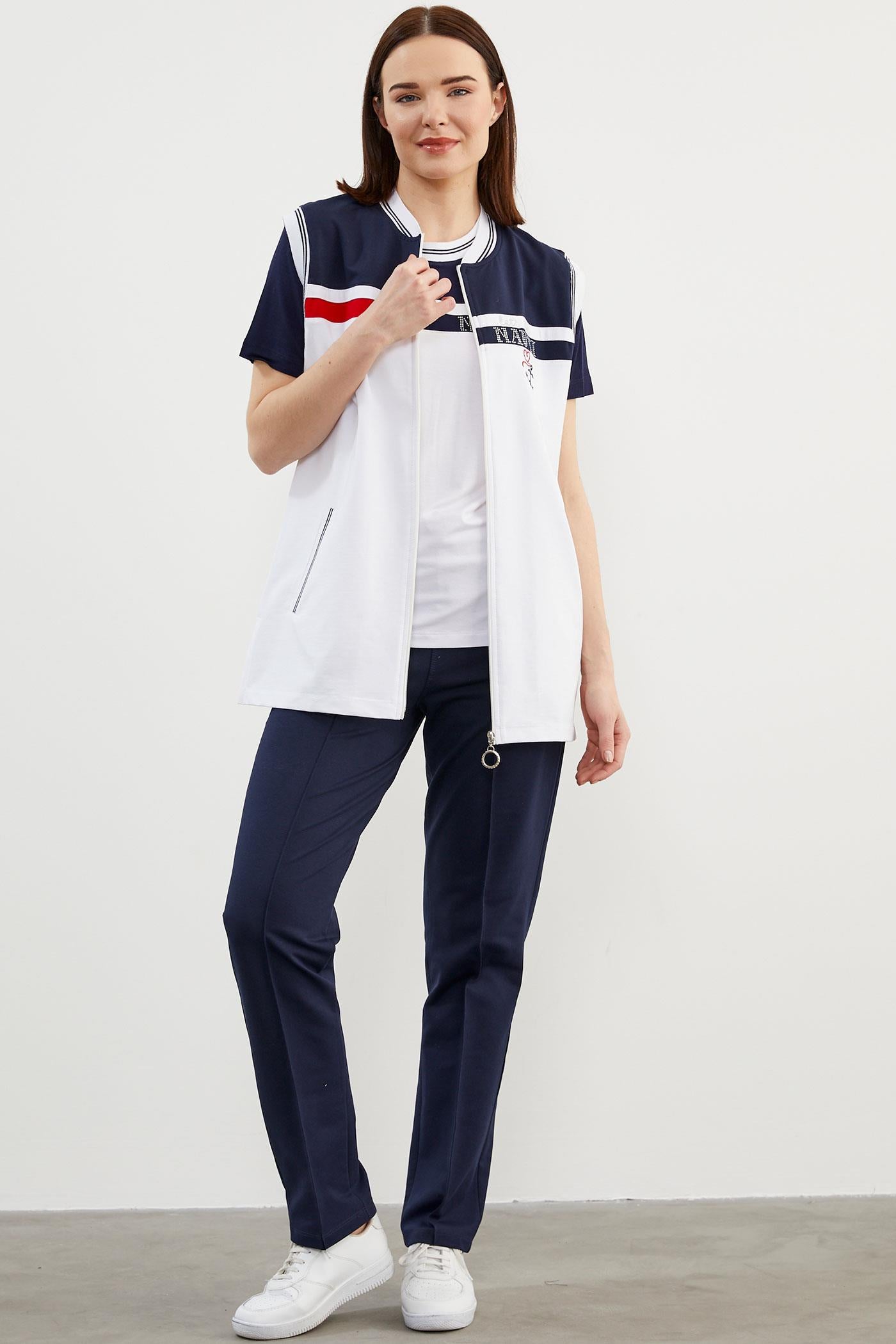 Marine Üçlü Yelekli Takım - Beyaz (4) Sementa