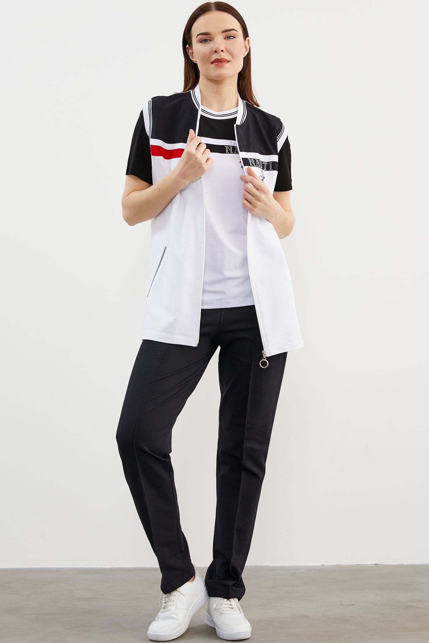 Marine Üçlü Yelekli Takım - Beyaz - Siyah (1) Sementa