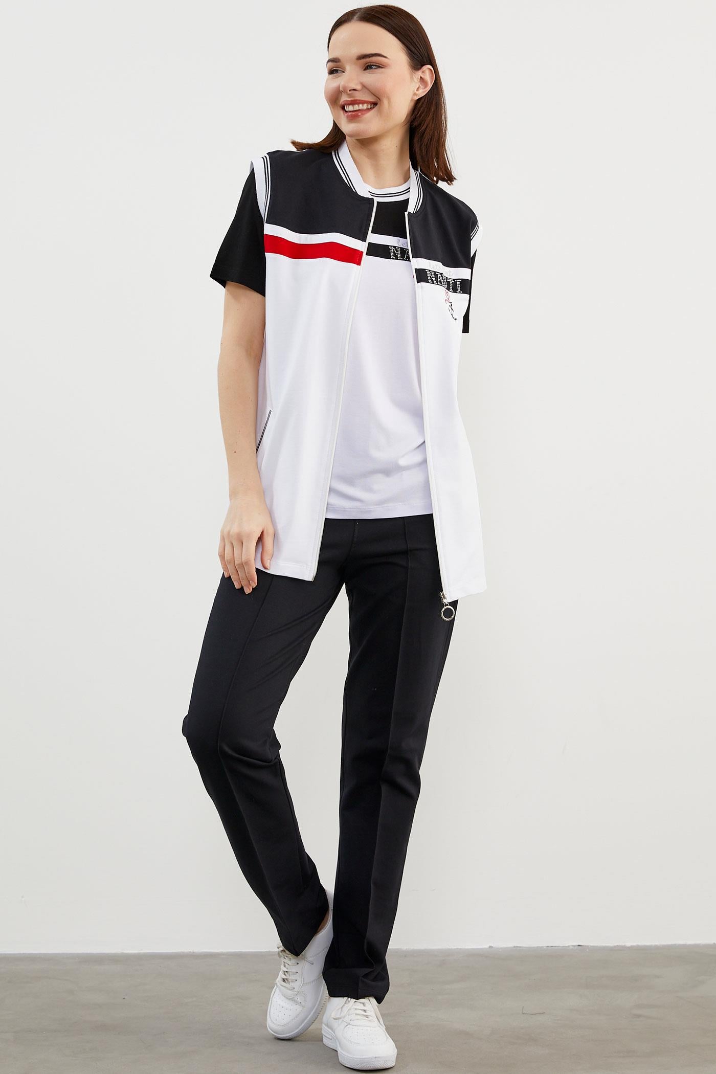 Marine Üçlü Yelekli Takım - Beyaz - Siyah (5) Sementa