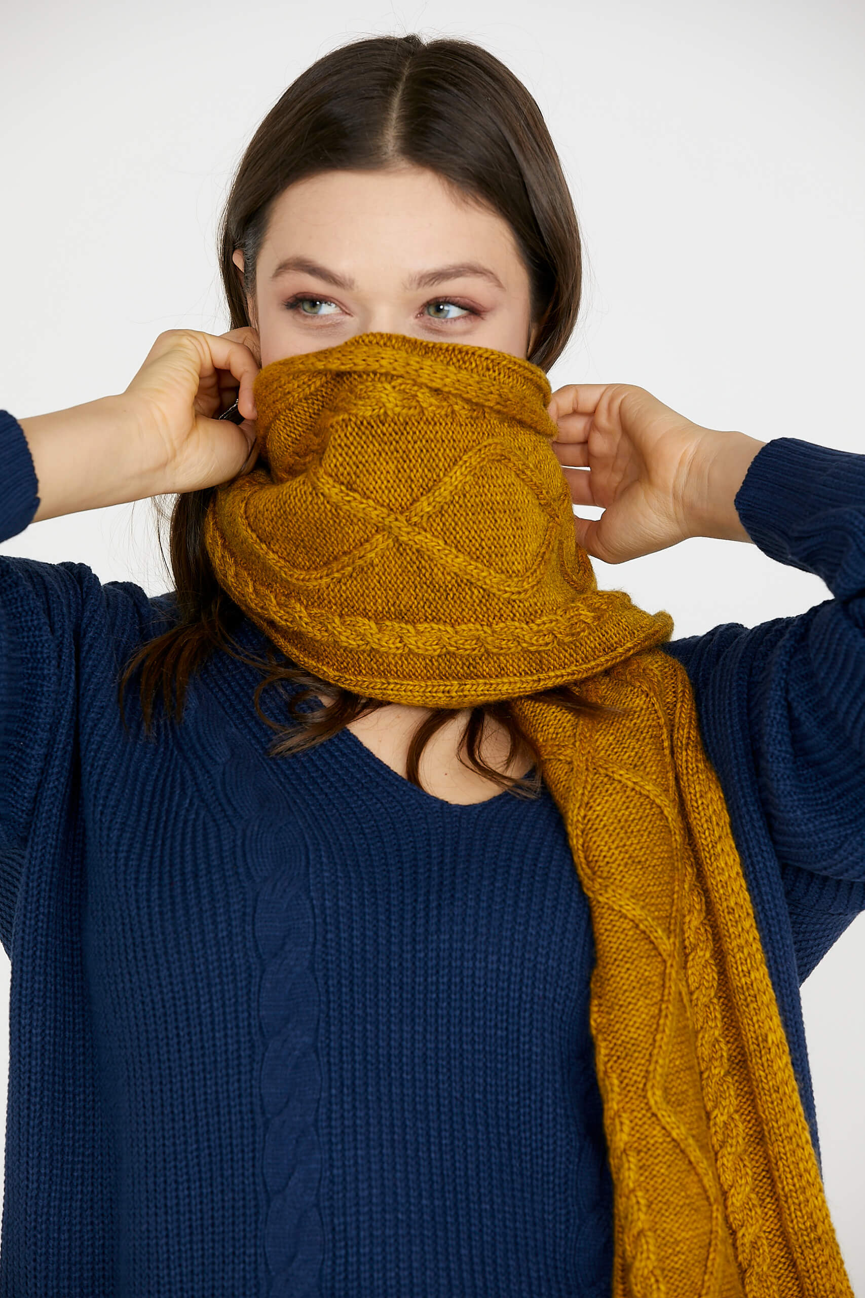 Örme Atkı - Hardal (3) Sementa