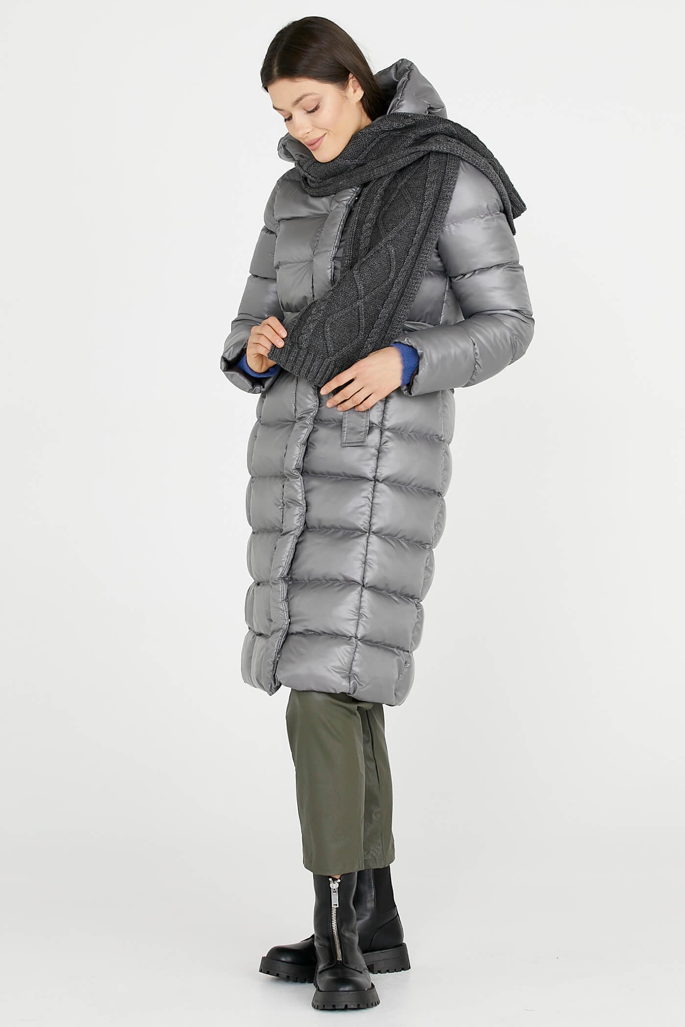 Örme Atkı - Koyu Gri (2) Sementa