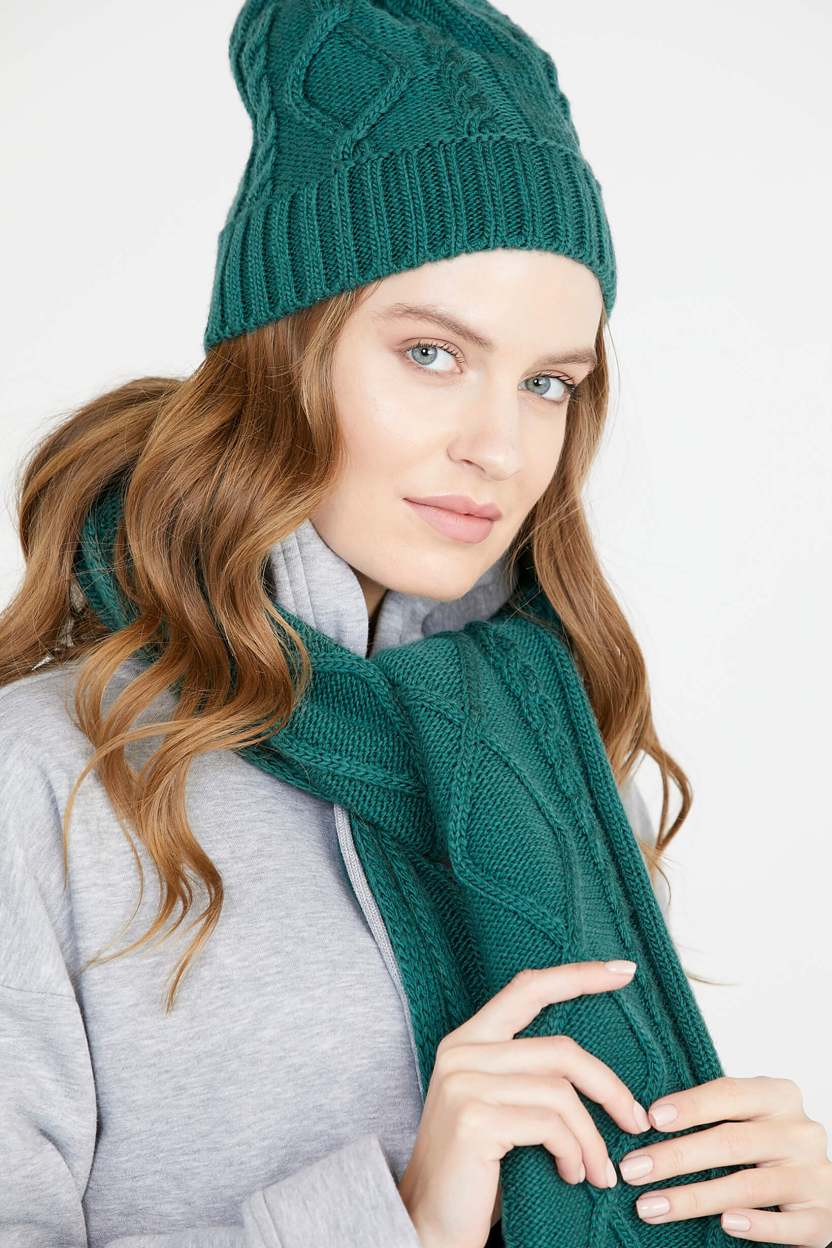 Örme Atkı - Yeşil (1) Sementa