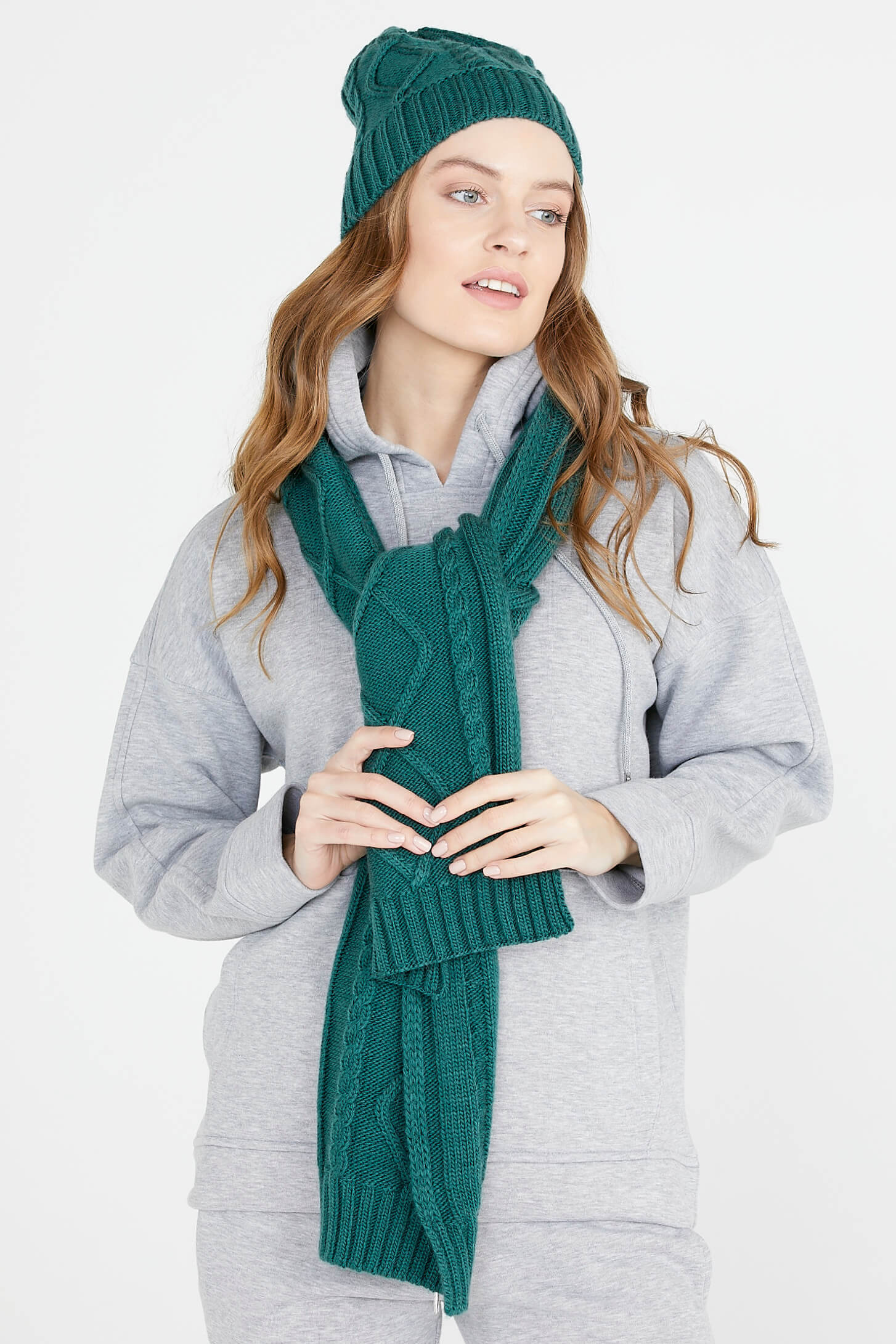 Örme Atkı - Yeşil (2) Sementa