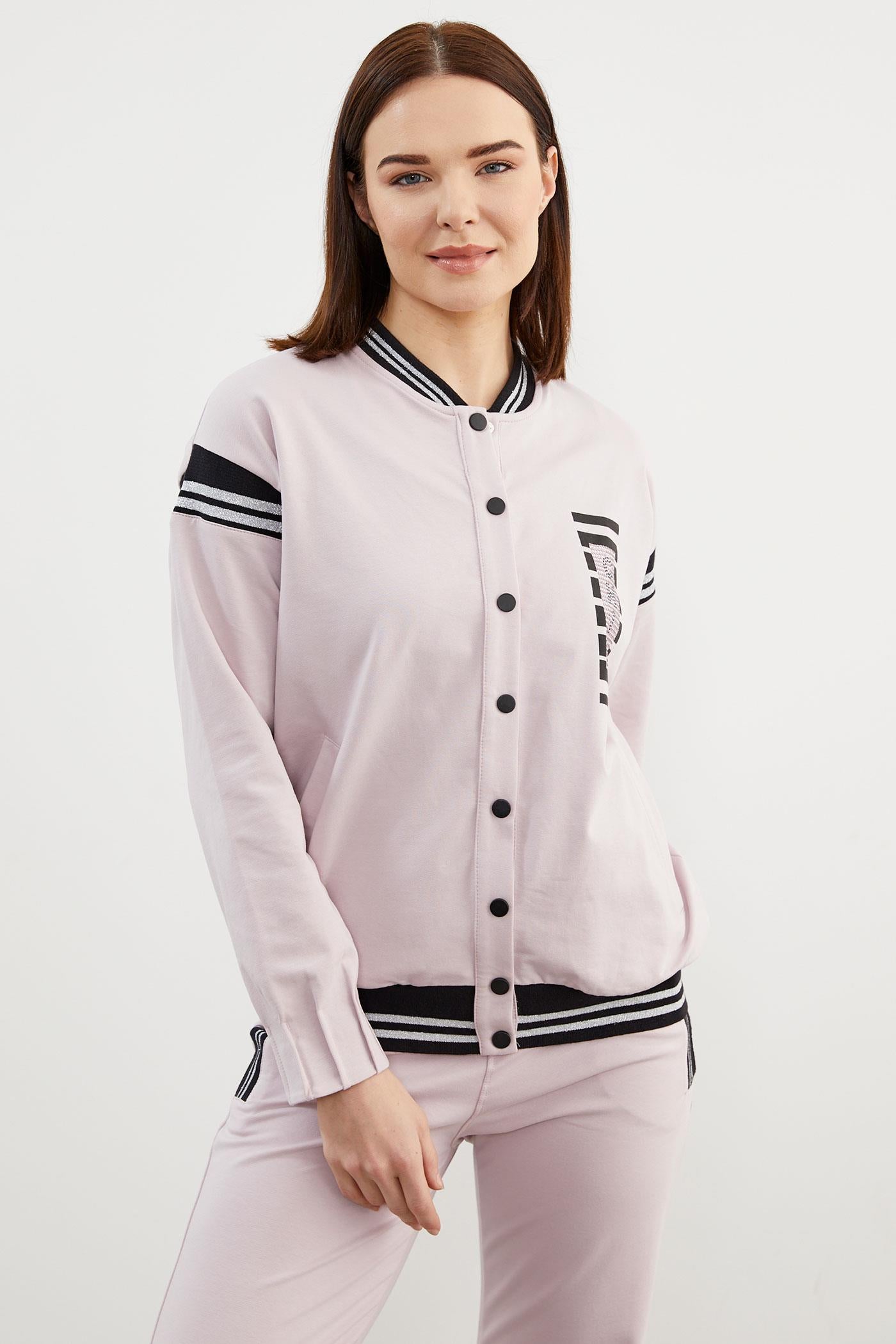 Örme Detaylı Paçası Piliseli Eşofman Takım - Lila (3) Sementa