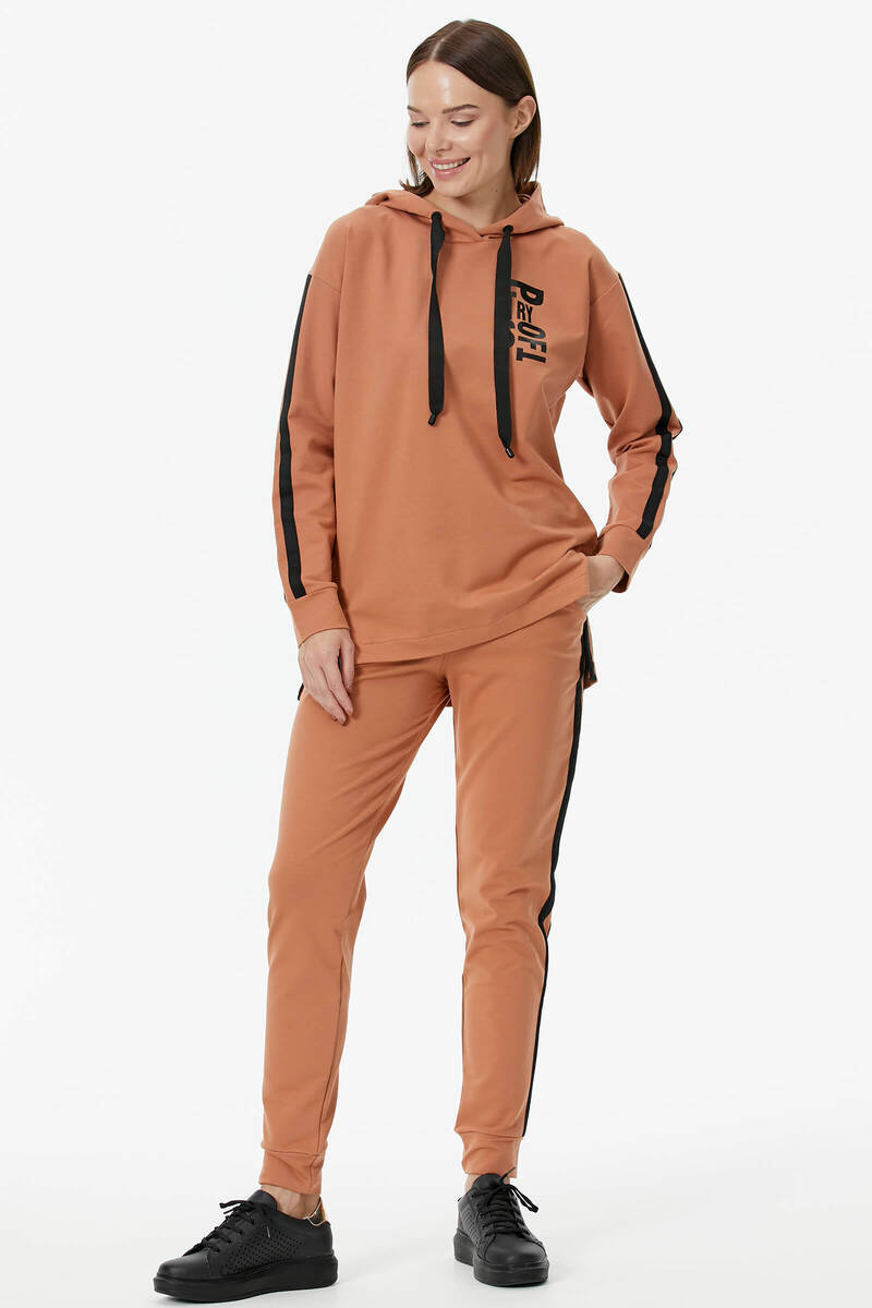 Oversize Kapüşonlu Eşofman Takım - Tarçın (1) Sementa