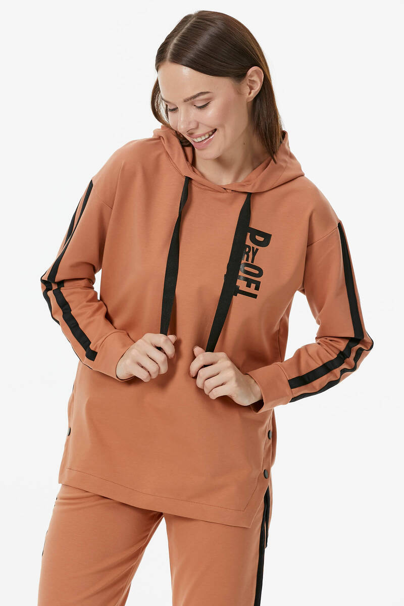 Oversize Kapüşonlu Eşofman Takım - Tarçın (2) Sementa