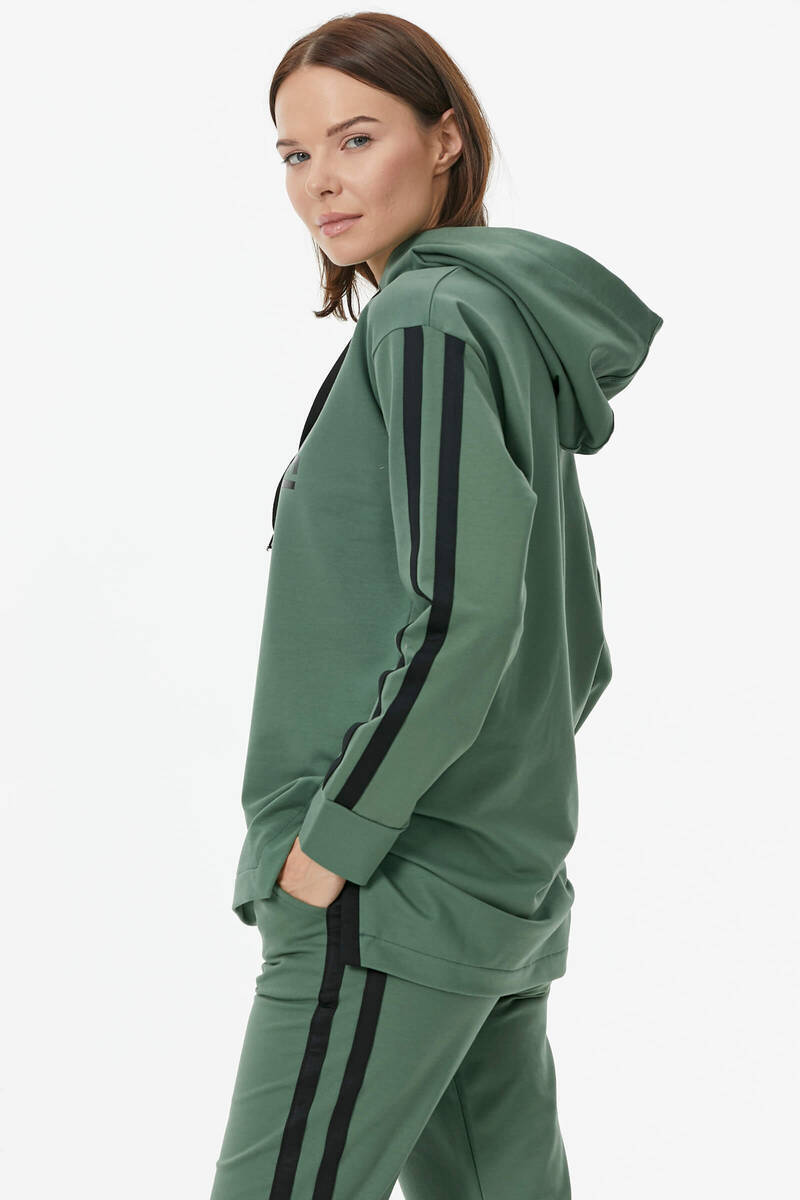 Oversize Kapüşonlu Eşofman Takım - Yeşil (5) Sementa