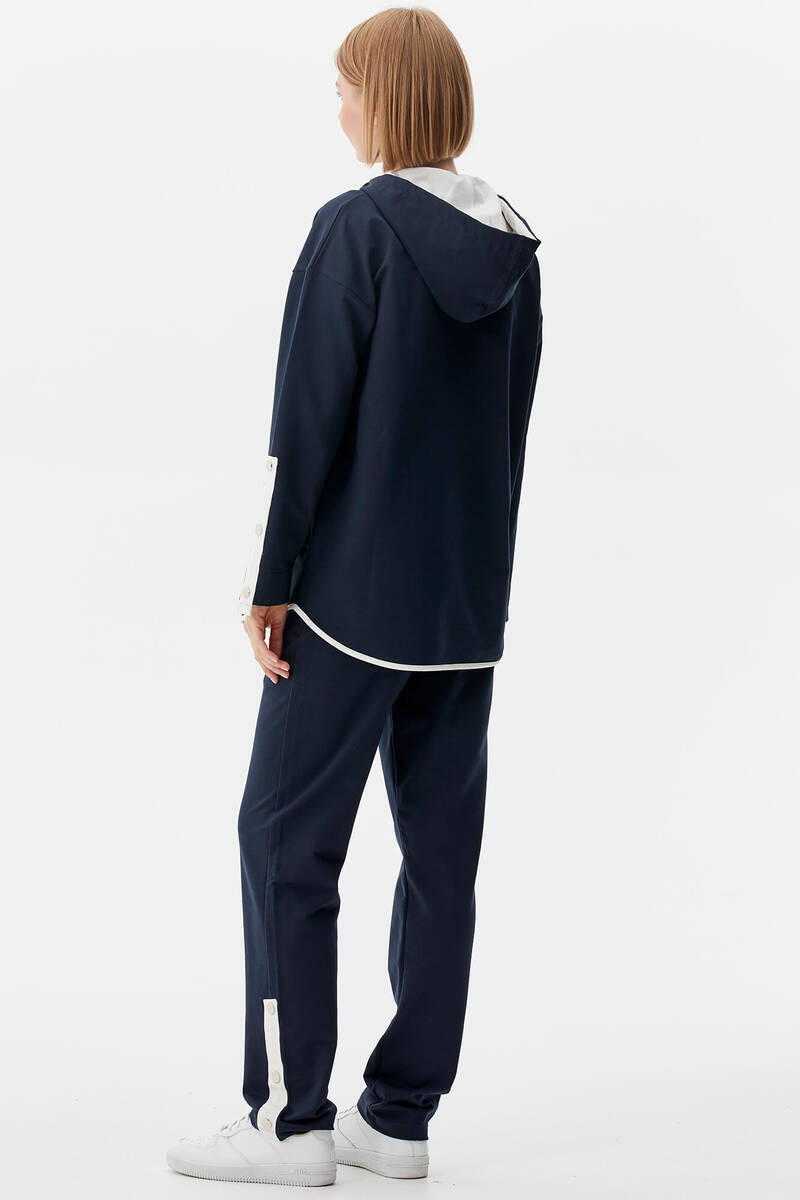 Oversize Şerit Detaylı Eşofman Takım - Lacivert (5) Sementa