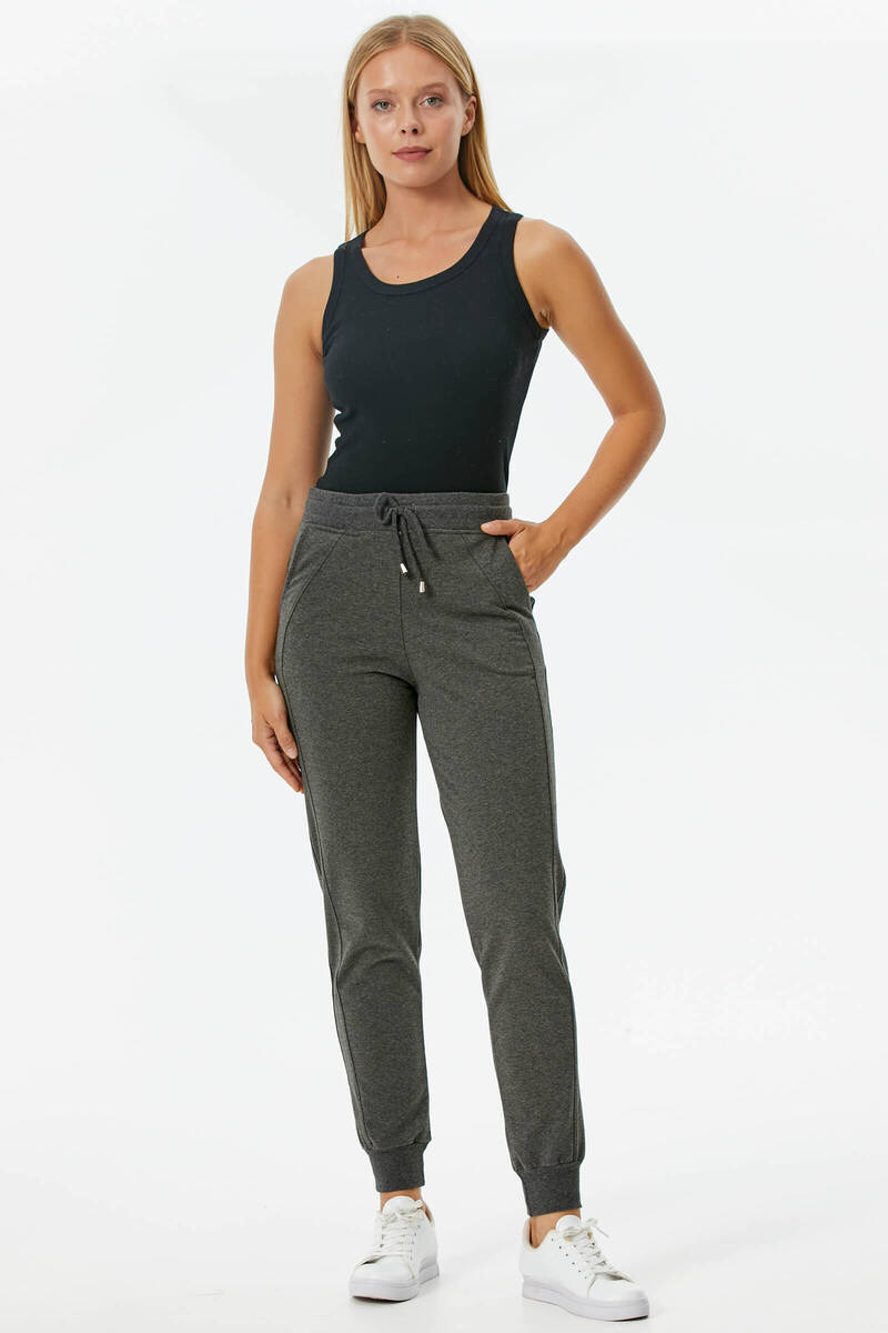 Paçası Ribanalı Eşofman Altı - Antrasit (2) Sementa