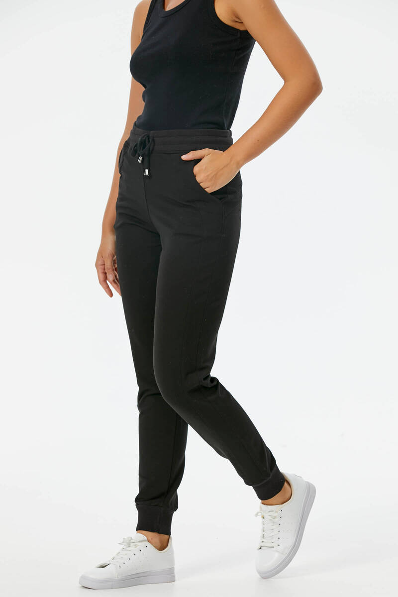 Paçası Ribanalı Eşofman Altı - Siyah (3) Sementa