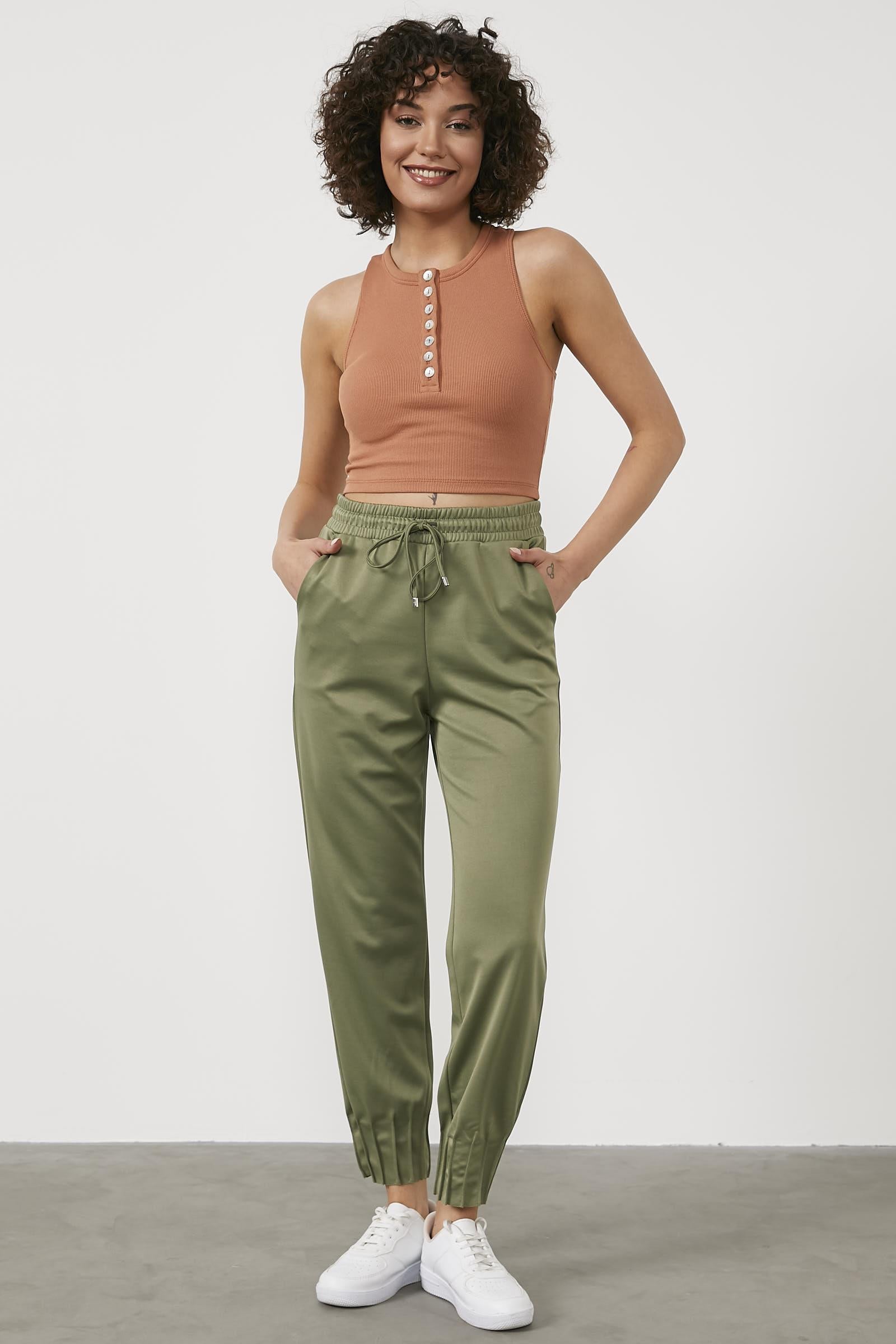 Pili Dar Paça Eşofman Altı - Yeşil (2) Sementa