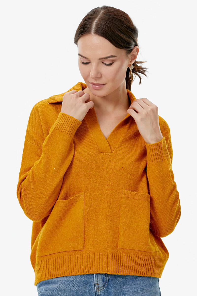 Polo Yaka Cepli Triko Kazak - Güneş (1) Sementa