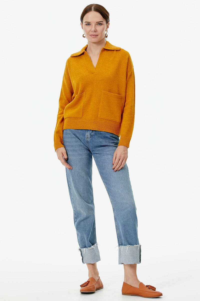 Polo Yaka Cepli Triko Kazak - Güneş (2) Sementa