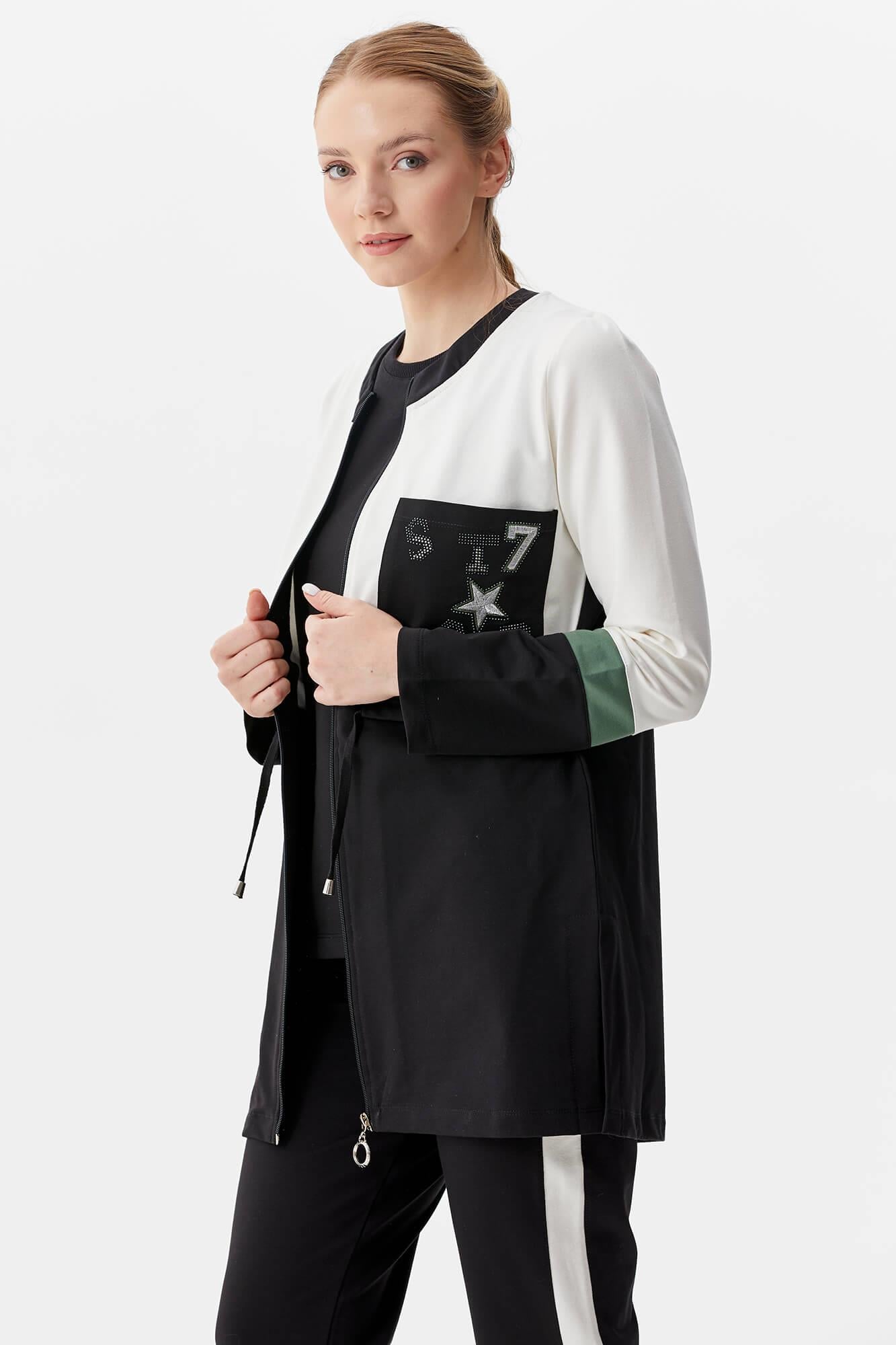 Rahat Kalıp Üçlü Tunik Eşofman Takım - Siyah (5) Sementa