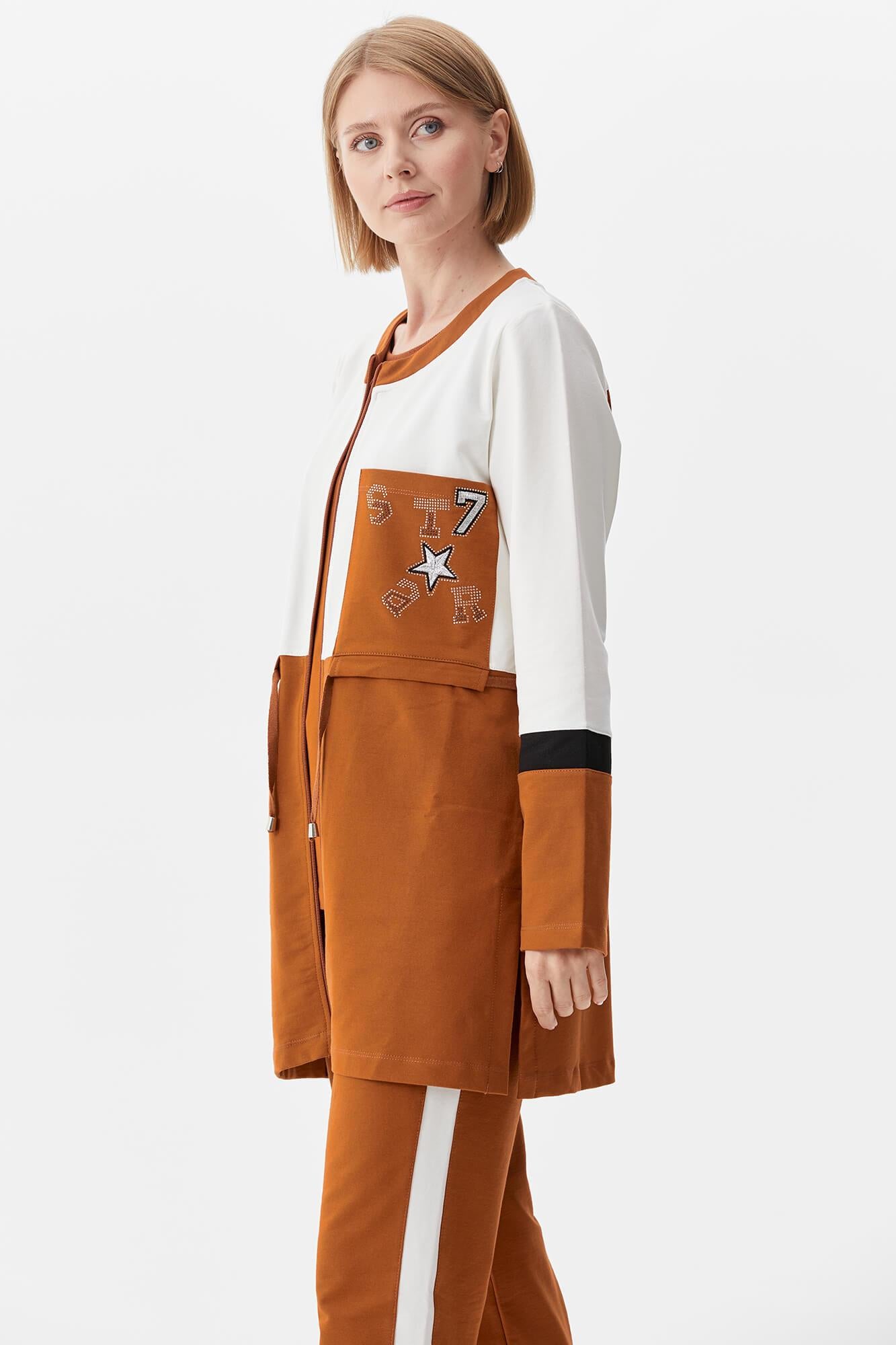 Rahat Kalıp Üçlü Tunik Eşofman Takım - Tarçın (3) Sementa