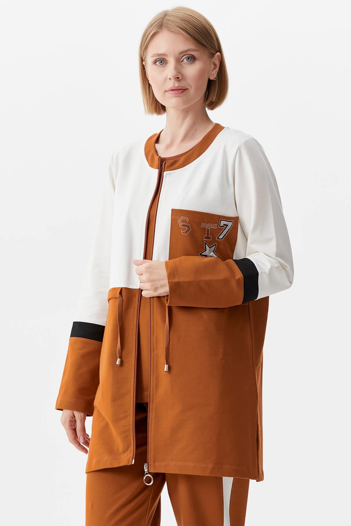 Rahat Kalıp Üçlü Tunik Eşofman Takım - Tarçın (4) Sementa