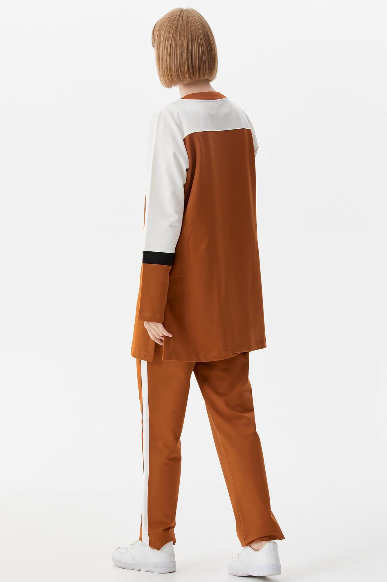 Rahat Kalıp Üçlü Tunik Eşofman Takım - Tarçın (5) Sementa