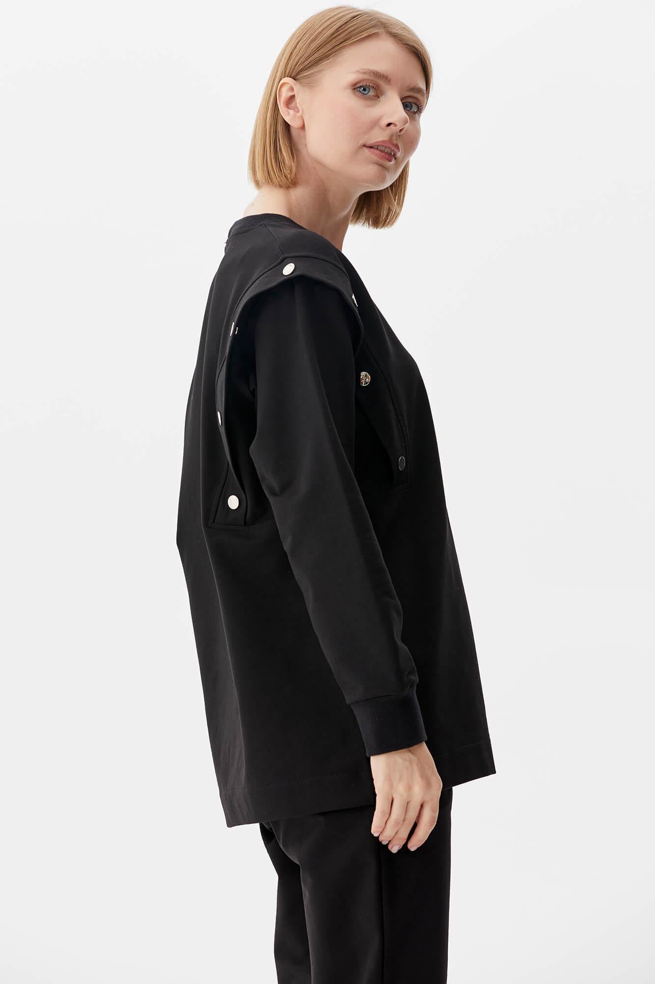 Sıfır Yaka ÇıtÇıt Detaylı Eşofman Takım - Siyah (5) Sementa