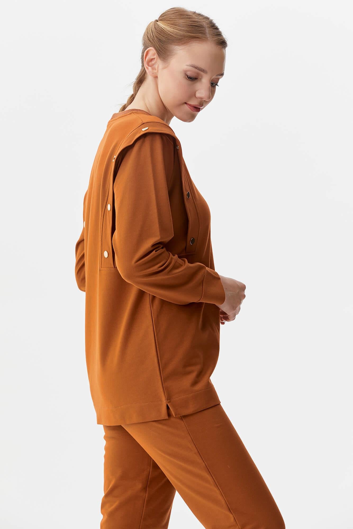 Sıfır Yaka ÇıtÇıt Detaylı Eşofman Takım - Tarçın (5) Sementa