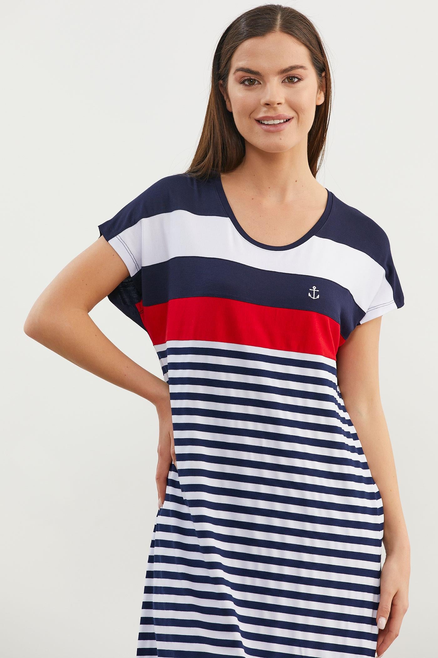 Sıfır Yaka Midi Boy Marine Elbise - Lacivert (2) Sementa