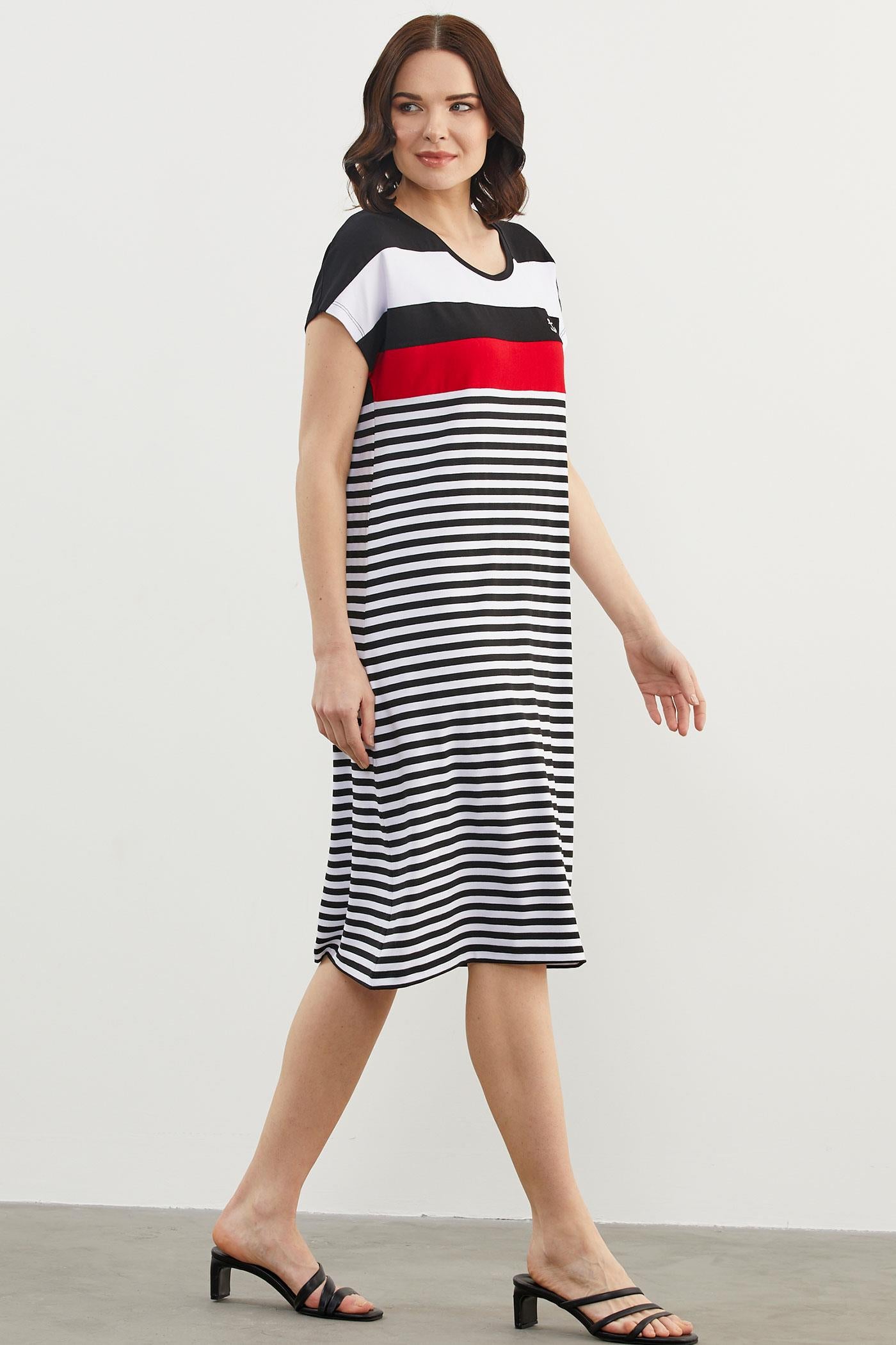 Sıfır Yaka Midi Boy Marine Elbise - Siyah (5) Sementa