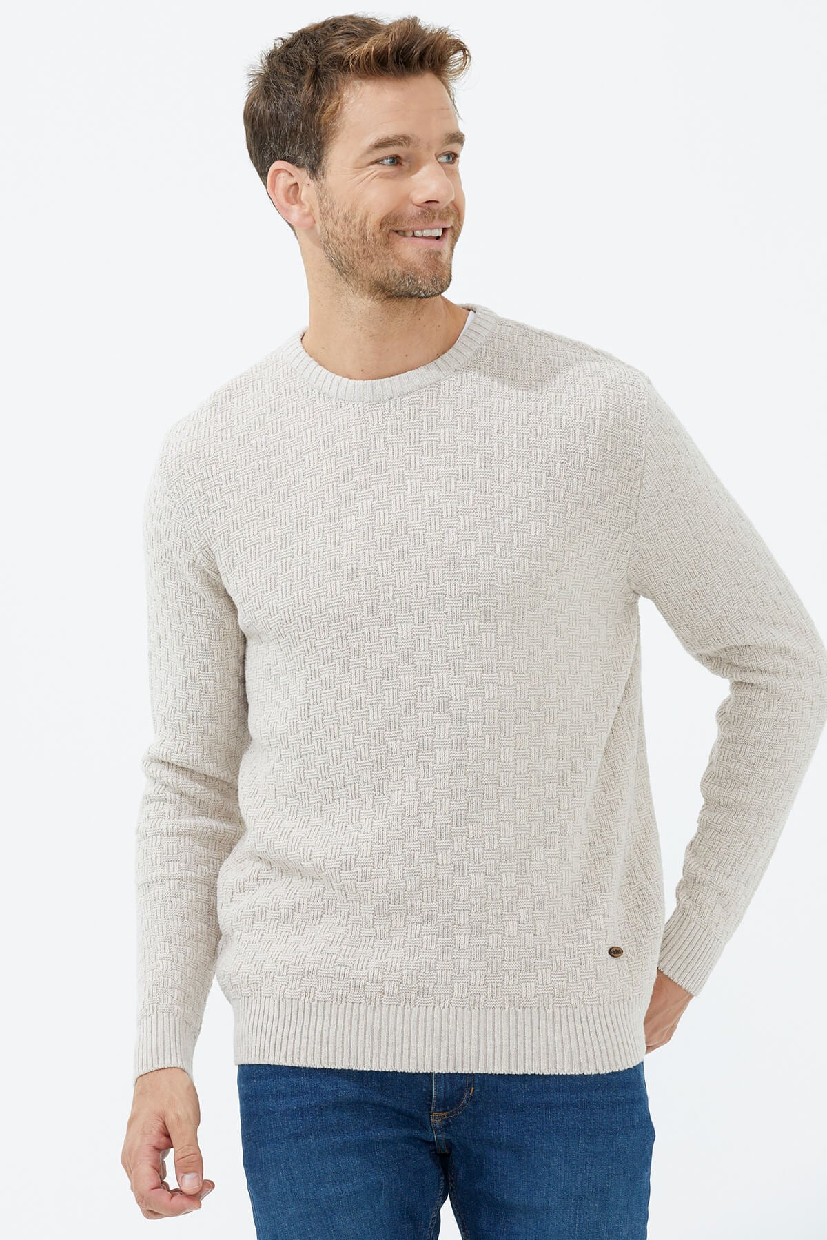 Sıfır Yaka Triko Kazak - Bej (3) Sementa