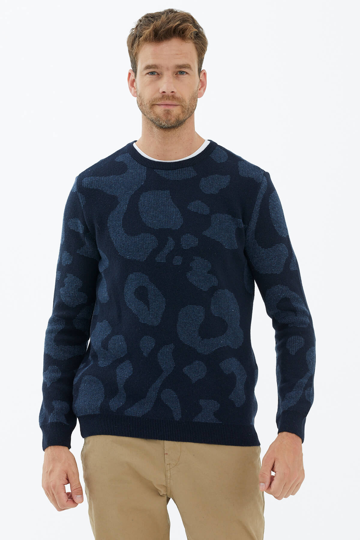 Sıfır Yaka Triko Kazak - Lacivert (2) Sementa