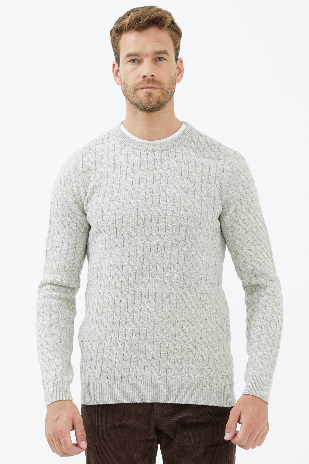 Sıfır Yaka Triko Kazak - Vizon (2) Sementa