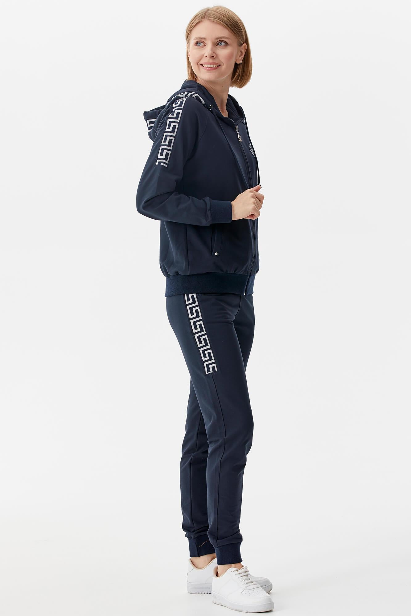 Sim Örgü Detaylı Kapüşonlu Eşofman Takım - Lacivert (3) Sementa