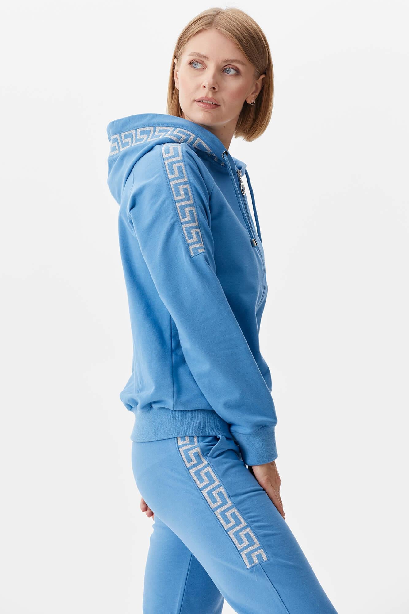 Sim Örgü Detaylı Kapüşonlu Eşofman Takım - Mavi (2) Sementa