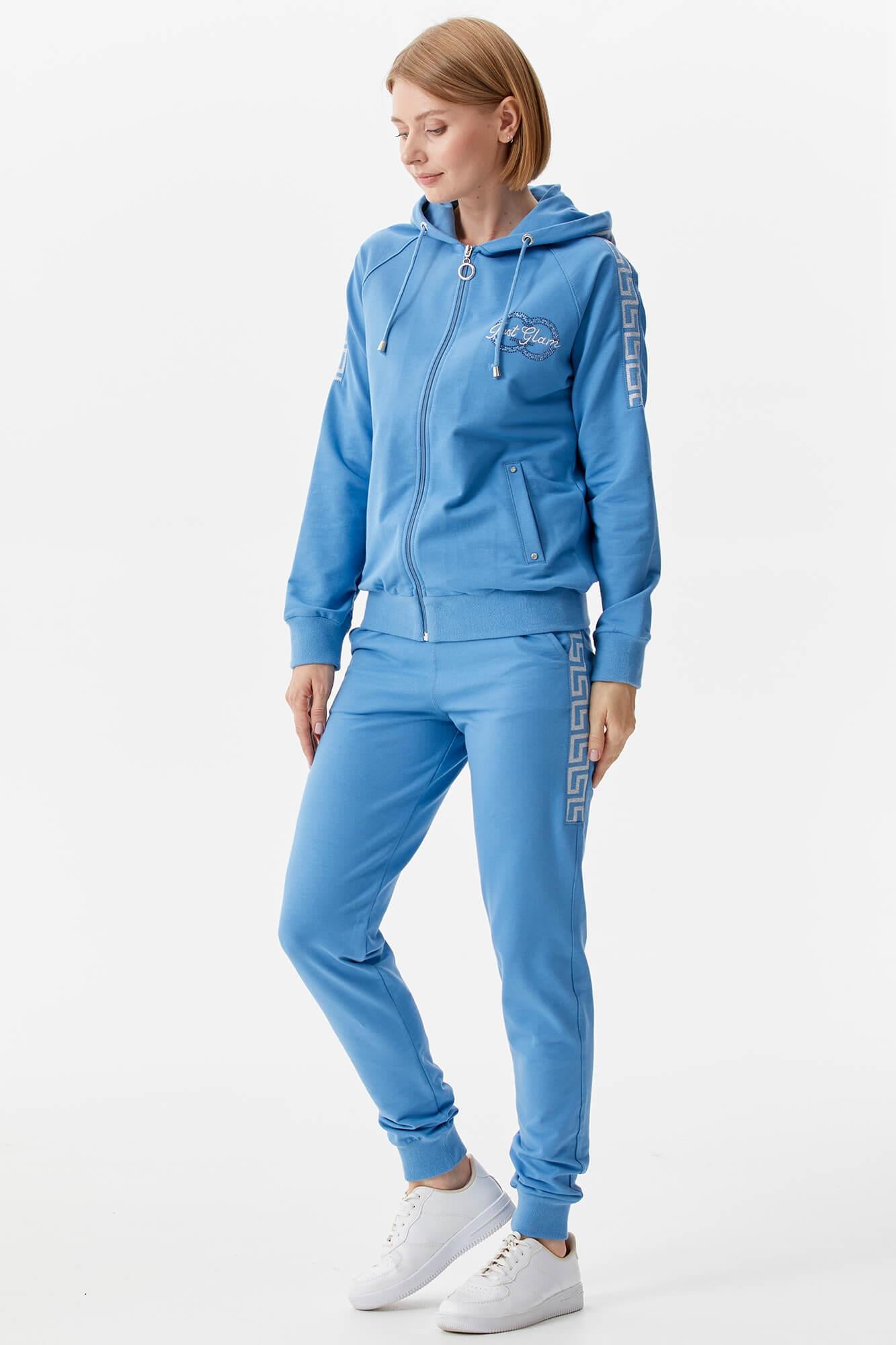 Sim Örgü Detaylı Kapüşonlu Eşofman Takım - Mavi (4) Sementa