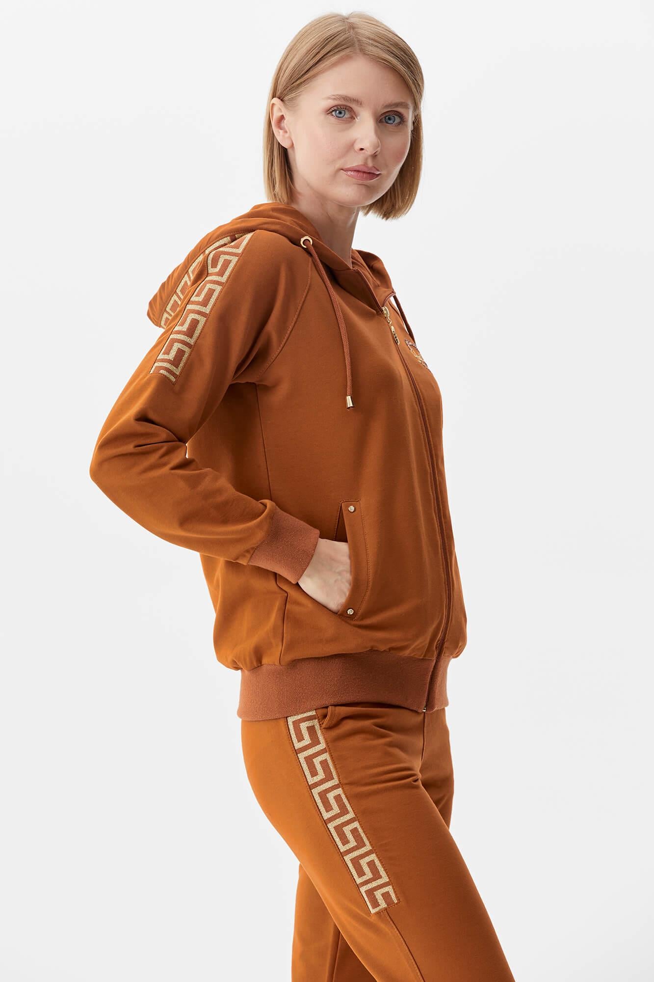 Sim Örgü Detaylı Kapüşonlu Eşofman Takım - Tarçın (2) Sementa