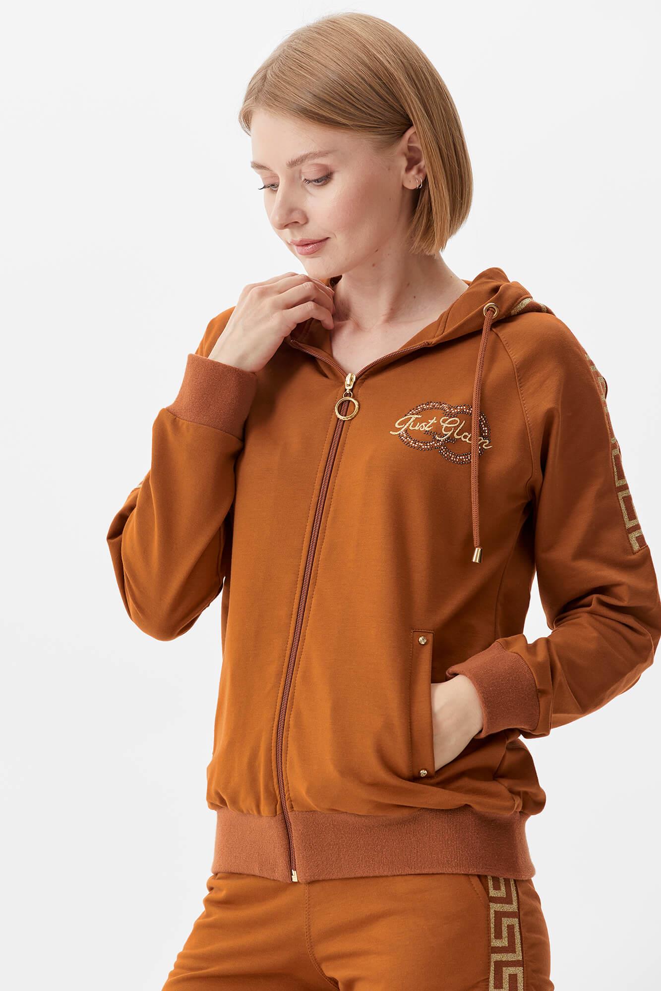 Sim Örgü Detaylı Kapüşonlu Eşofman Takım - Tarçın (3) Sementa