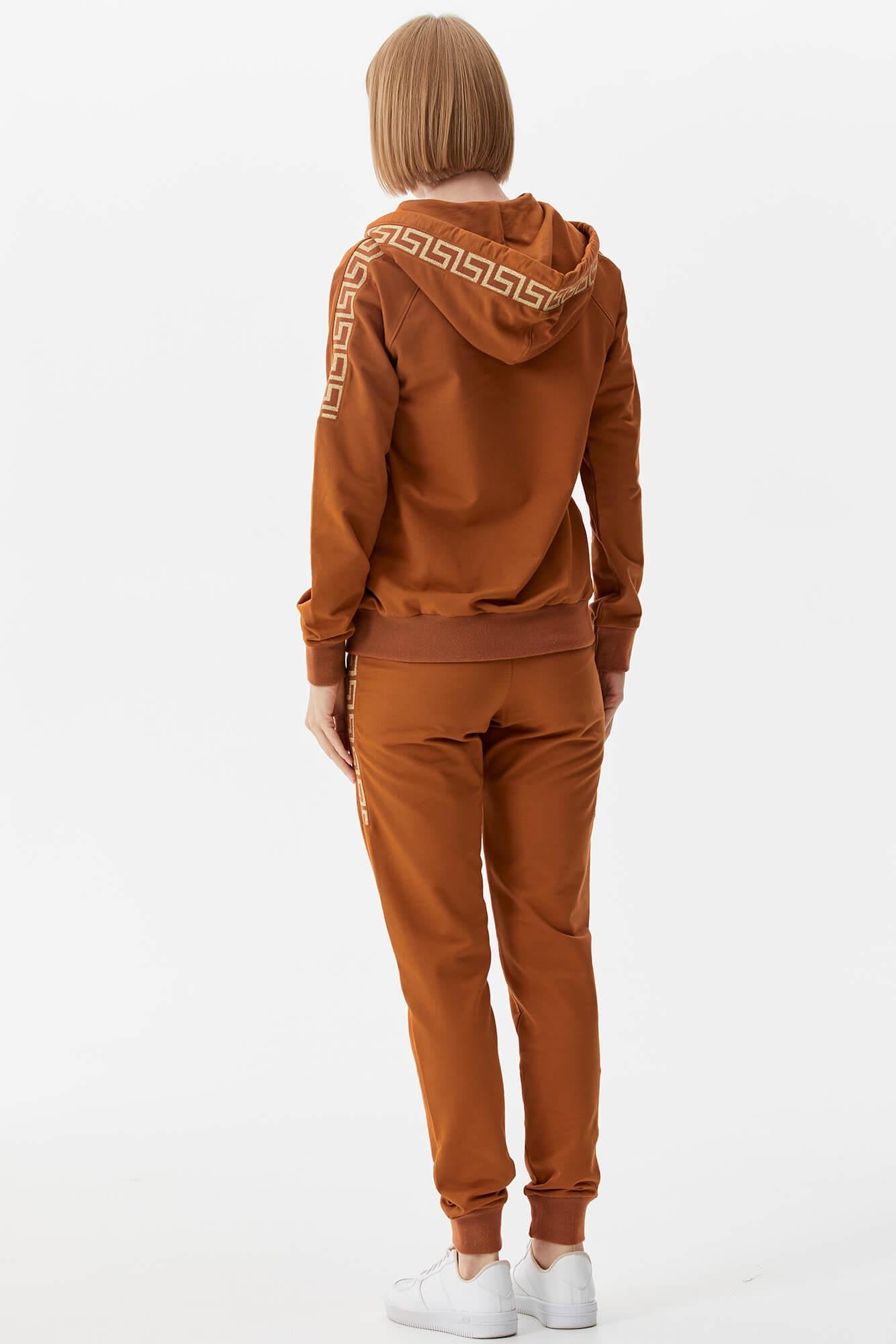 Sim Örgü Detaylı Kapüşonlu Eşofman Takım - Tarçın (4) Sementa