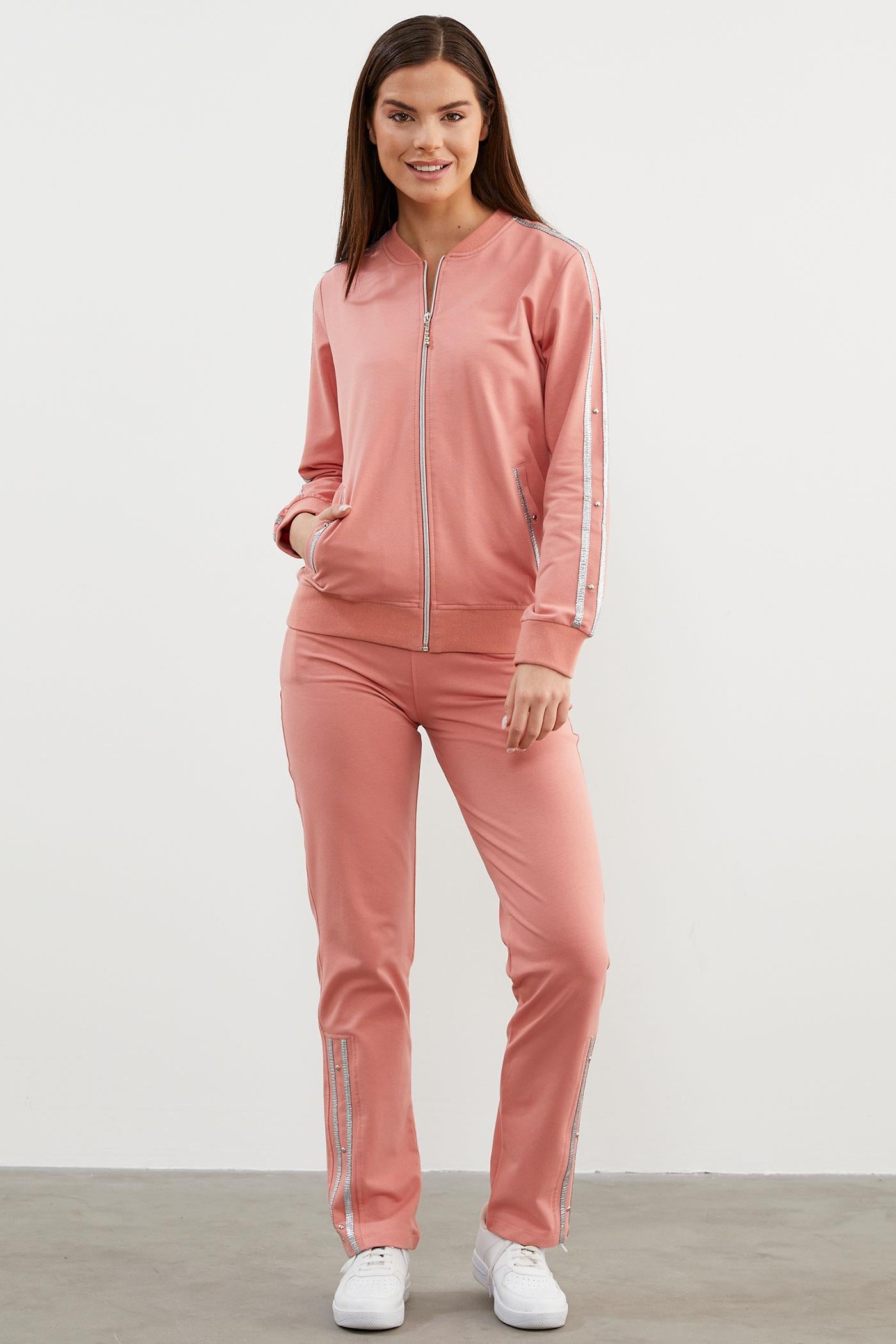 Sim Şerit Detaylı Eşofman Takım - Pembe (2) Sementa