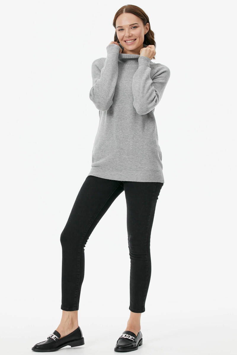 Tam Balıkçı Triko Kazak - Gri (2) Sementa