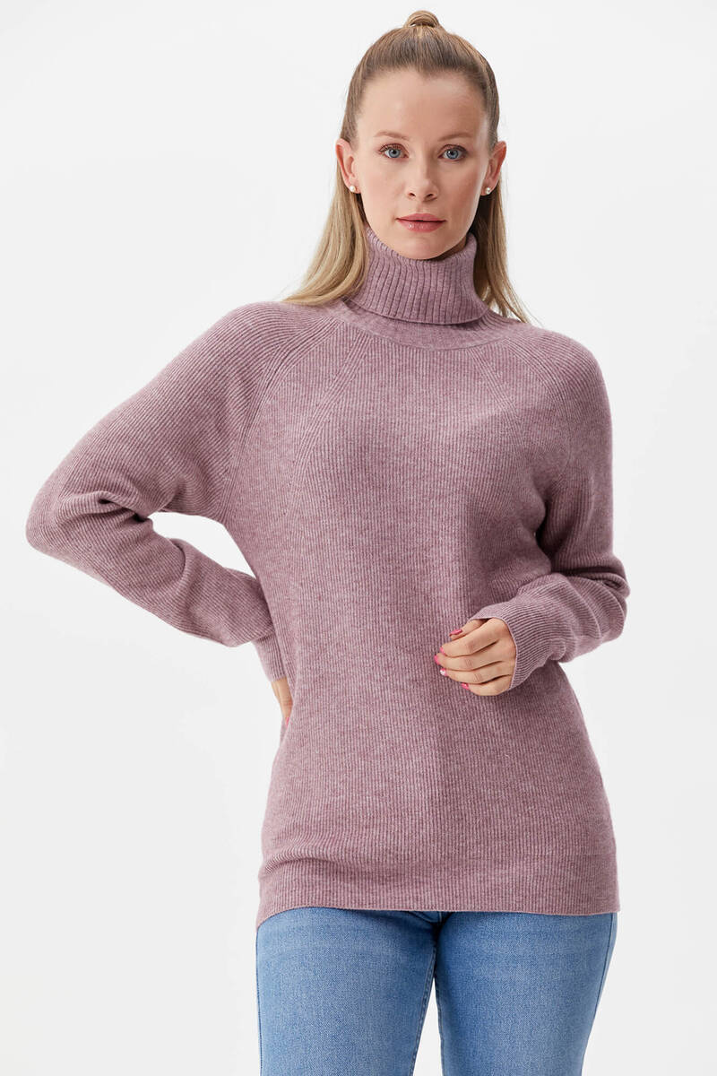 Tam Balıkçı Triko Kazak - Gül (2) Sementa