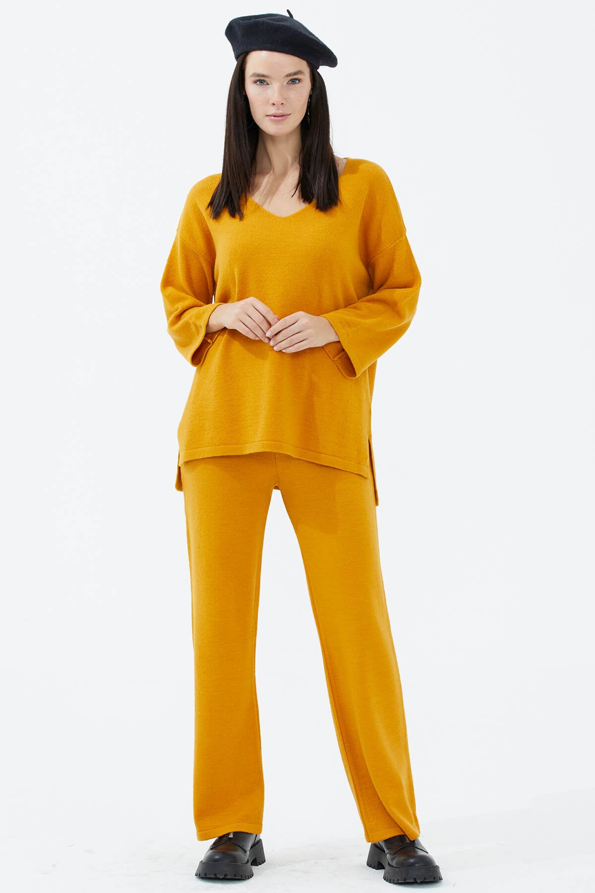 V Yaka İkili Triko Takım - Güneş (1) Sementa