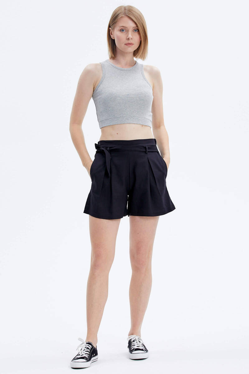 Yüzücü Model Crop Tshirt - Gri (2) Sementa