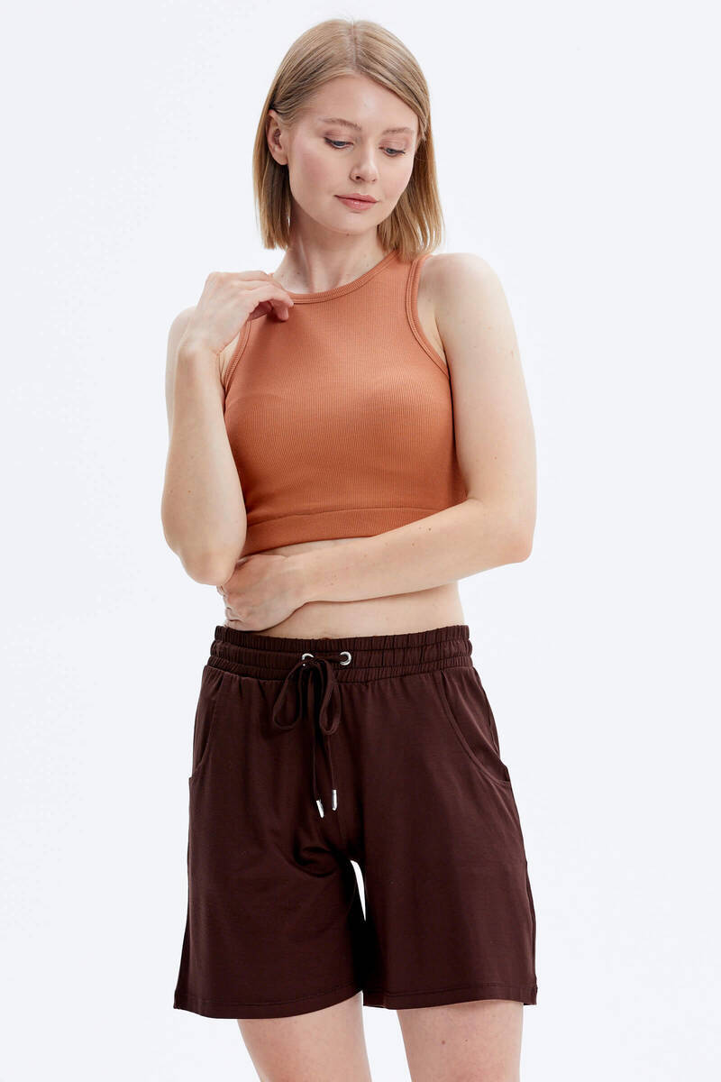 Yüzücü Model Crop Tshirt - Tarçın (3) Sementa