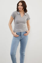 Açık Polo Yaka Basic Tişört - Gri (3) Sementa