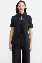 Agraf Detaylı Triko Süveter - Antrasit (1) Sementa