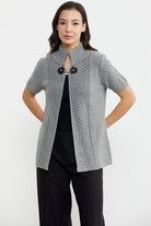 Agraf Detaylı Triko Süveter - Gri (3) Sementa