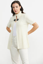 Agraf Detaylı Triko Süveter - Kemik (2) Sementa