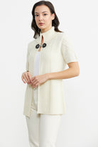 Agraf Detaylı Triko Süveter - Kemik (4) Sementa