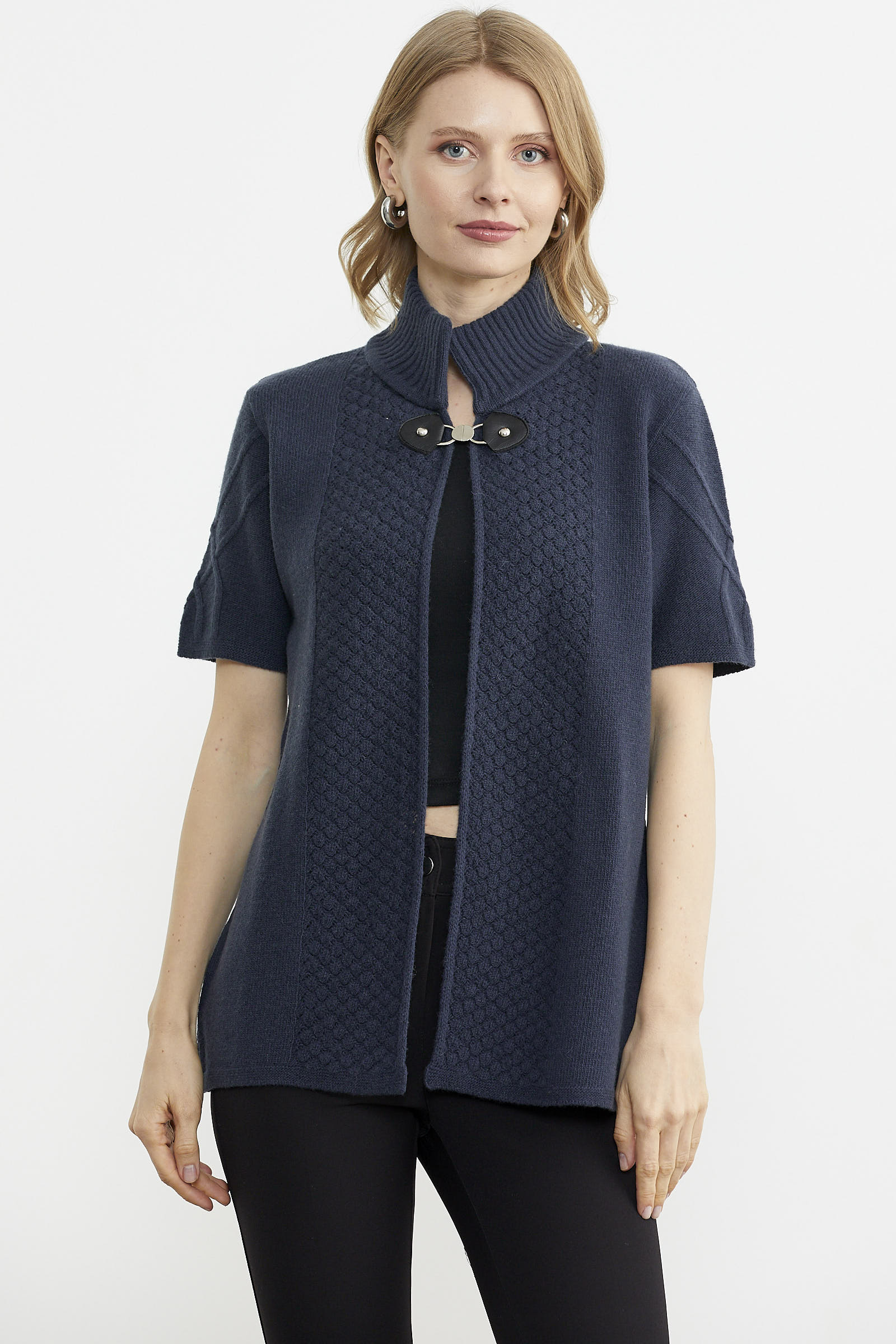 Agraf Detaylı Triko Süveter - Lacivert (1) Sementa