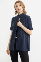 Agraf Detaylı Triko Süveter - Lacivert (3) Sementa