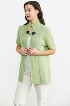 Agraf Detaylı Triko Süveter - Yeşil (3) Sementa