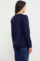 Ajurlu Düğmeli Triko Hırka - Lacivert (6) Sementa